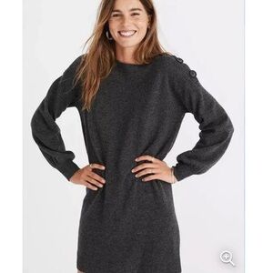 Madewell Boatneck button Dress p1.